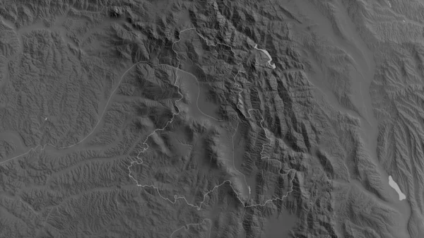 ルーマニアの郡 ハルギータ 湖や川とグレースケールの地図 形状は その国の領域に対して概説 3Dレンダリング — ストック写真