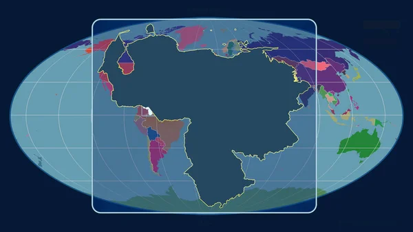 베네수엘라를 앞두고 수있는 전망은 웨이드 투영의 지도에 중심이다 — 스톡 사진