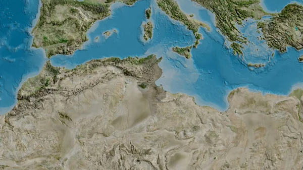 Tunesien Wuchs Und Wuchs Satellitenbilder Rendering — Stockfoto