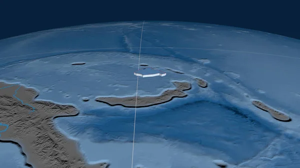 Manus Tektonische Plaat Geëxtrudeerd Aardbol Topografie Bathymetrie Gekleurde Hoogte Kaart — Stockfoto