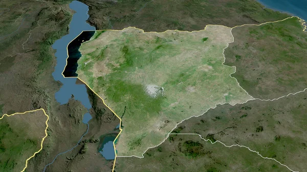 Nassa Provincia Mozambique Zoomed Destacó Imágenes Satélite Renderizado — Foto de Stock