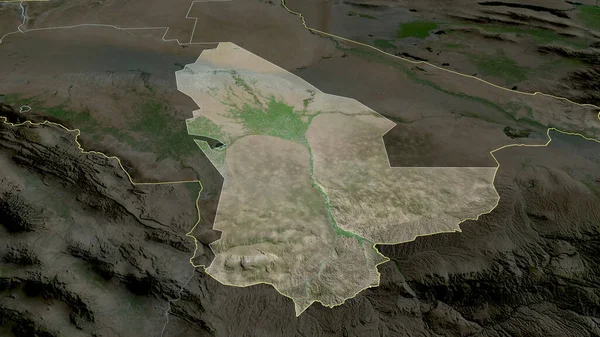 Marie Provincie Turkmenistán Přiblížila Zvýraznila Satelitní Snímky Vykreslování — Stock fotografie