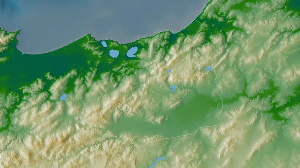 Джендуба Провинция Тунис Цветные Шейдерные Данные Озерами Реками Форма Очерченная — стоковое фото