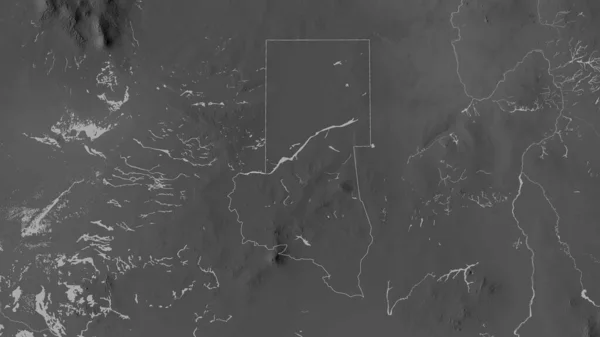 Darfur Del Norte Estado Sudán Mapa Escala Grises Con Lagos — Foto de Stock