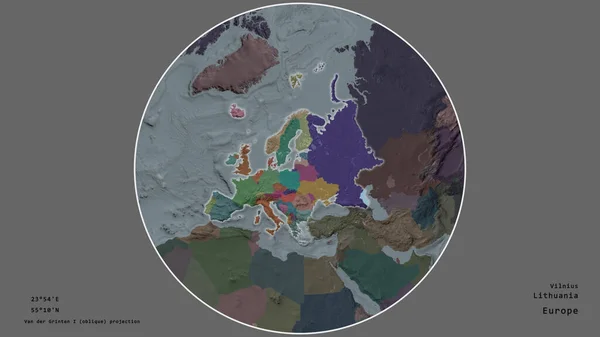 Zone Lituanienne Était Centrée Dans Cercle Entourant Son Continent Sur — Photo