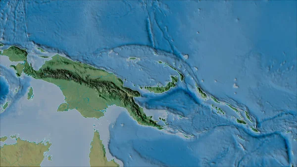 Bairros Placa Tectônica Bismarck Sul Mapa Topográfico Projeção Van Der — Fotografia de Stock