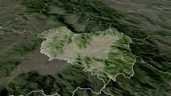 Covasna Romanias Fylke Zoomed Uthevet Satellittbilder Gjengivelse – stockfoto