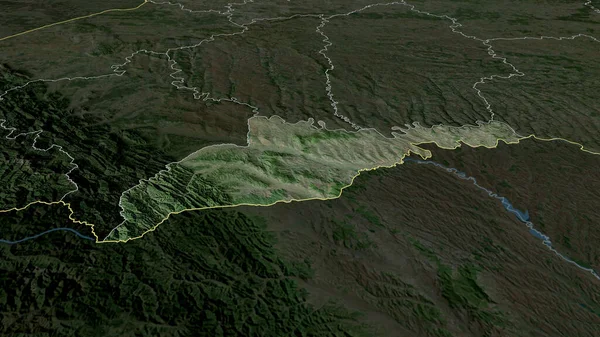 Tsjernivtsi Regio Van Oekraïne Zoomde Gemarkeerd Satellietbeelden Weergave — Stockfoto