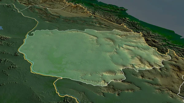 サバンナケート ラオスの州が拡大し 強調した 主な物理的な風景機能 3Dレンダリング — ストック写真