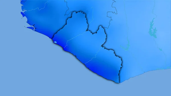 Liberia Area Annual Precipitation Map Stereographic Projection Raw Composition Raster — Stock Photo, Image