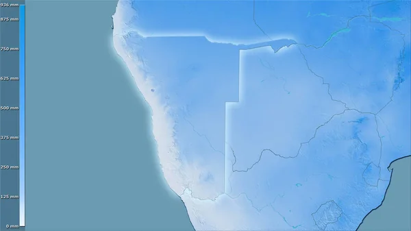 Precipitação Trimestre Mais Chuvoso Dentro Área Namíbia Projeção Estereográfica Com — Fotografia de Stock