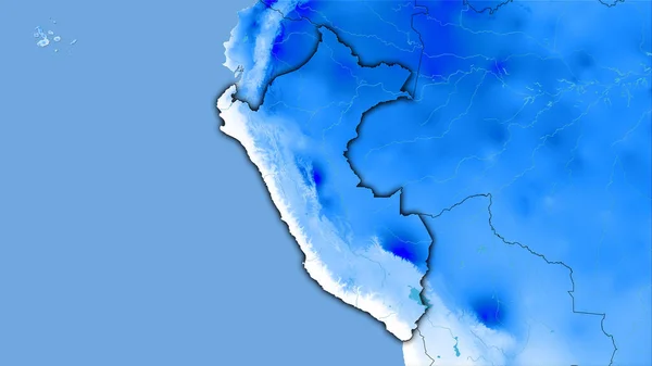 Obszar Peru Rocznej Mapie Opadów Projekcji Stereograficznej Surowa Kompozycja Warstw — Zdjęcie stockowe