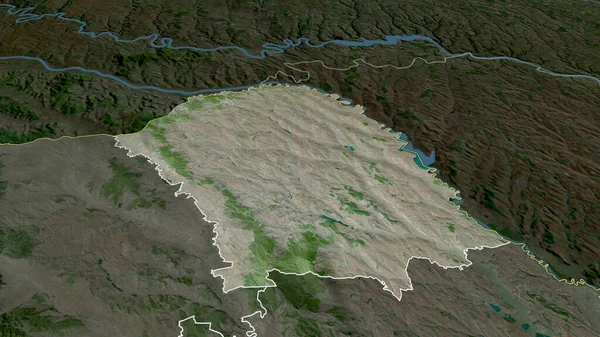 Botocani County Romania Zoomed Highlighted Satellite Imagery Rendering — Stock Photo, Image
