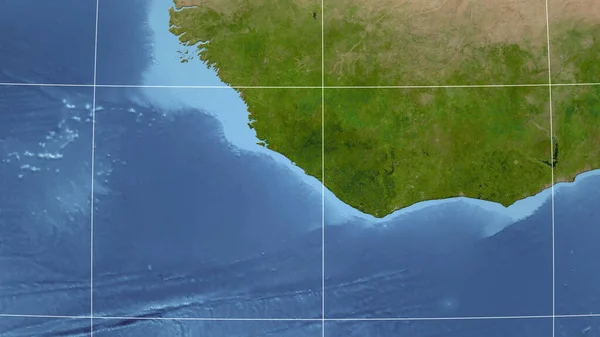 Liberia Neighborhood Distant Perspective Outline Satellite Imagery — Stock Photo, Image