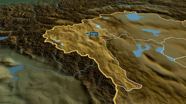 Bayan Olgiy Prowincja Mongolia Powiększył Podkreślił Kapitału Główne Cechy Krajobrazu — Zdjęcie stockowe