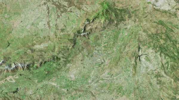 马德里社区 西班牙的自治社区 卫星图像 形状与它的国家相对应 3D渲染 — 图库照片