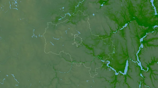 Moskva Regione Della Russia Dati Ombreggiatura Colorati Con Laghi Fiumi — Foto Stock