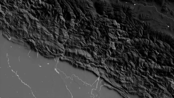 Дальнезападный Регион Развития Непала Карта Масштабе Grayscaled Лаками Риверами Форма — стоковое фото