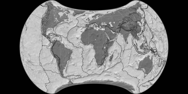 Mapa Mundo Projeção Strebe Equal Area Centrada Longitude Leste Mapa — Fotografia de Stock