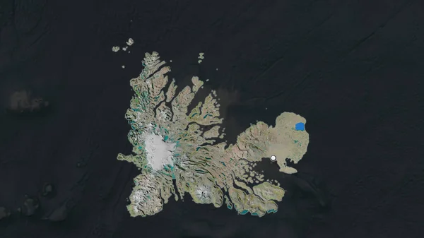 Área Destaque Das Ilhas Kerguelen Com Ponto Capital Mapa Dessaturado — Fotografia de Stock