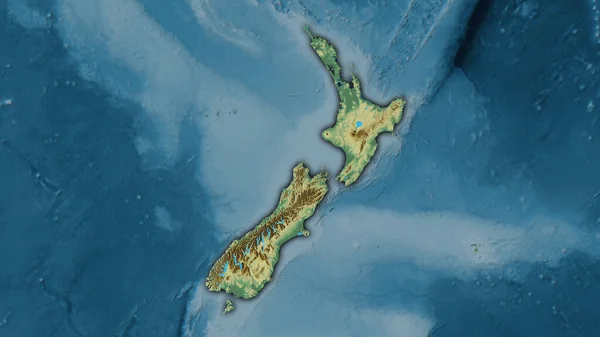 Carte Topographique Relief Dans Zone Néo Zélandaise Dans Projection Stéréographique — Photo