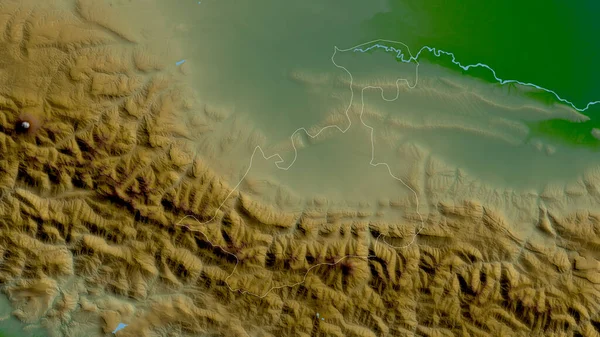 Северная Осетия Республика Россия Цветные Шейдерные Данные Озерами Реками Форма — стоковое фото