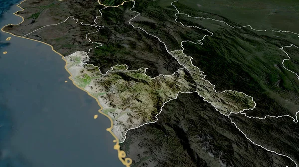 Libertad Regiunea Peru Zoom Evidențiat Imagini Prin Satelit Redare — Fotografie, imagine de stoc