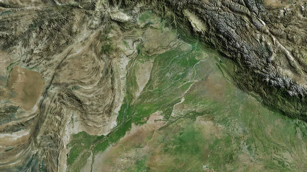 Punjab Provinsen Pakistan Satellitbilder Form Som Skisseras Mot Dess Landområde — Stockfoto