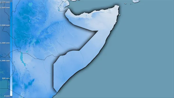 Precipitación Anual Dentro Del Área Somalia Proyección Estereográfica Con Leyenda —  Fotos de Stock