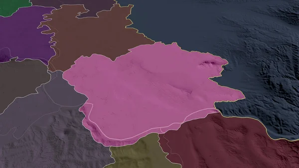 Juzno Banatski Район Сербии Увеличен Выделен Цветная Карта Административного Деления — стоковое фото