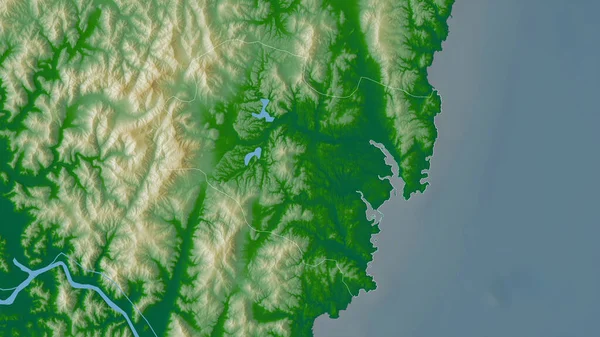 Ulsan Sydkoreas Storstad Färgade Skuggdata Med Sjöar Och Floder Form — Stockfoto