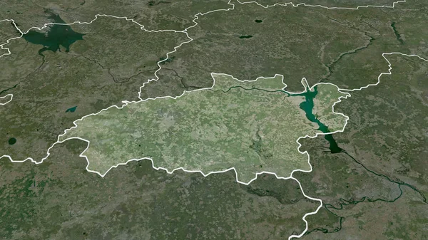 Ivanovo Region Russia Zoomed Highlighted Satellite Imagery Rendering — Stock Photo, Image