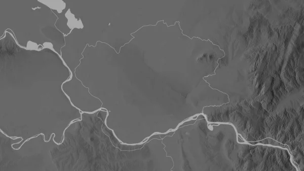 Южно Банацкий Район Сербии Карта Масштабе Grayscaled Лаками Риверами Форма — стоковое фото