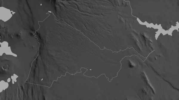 Kiambu Kenya Megye Szürkeárnyas Térkép Tavakkal Folyókkal Alakzat Körvonalazódik Ország — Stock Fotó