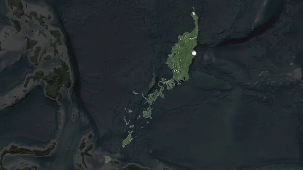 Zvýrazněná Oblast Palau Hlavním Bodem Odvodněné Mapě Jeho Okolí Satelitní — Stock fotografie