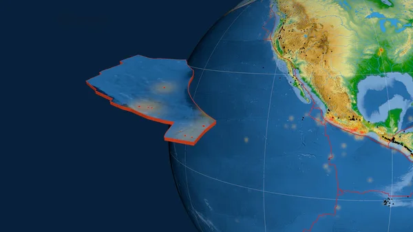 Тектоническая Плита Ривера Экструдирована Представлена Земном Шаре Цветная Физическая Карта — стоковое фото