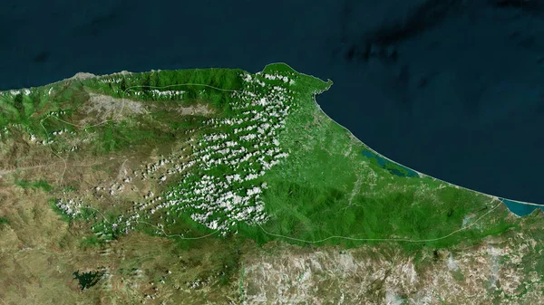 Miranda Venezuela Satellitbilder Form Som Skisseras Mot Dess Landområde Rendering — Stockfoto