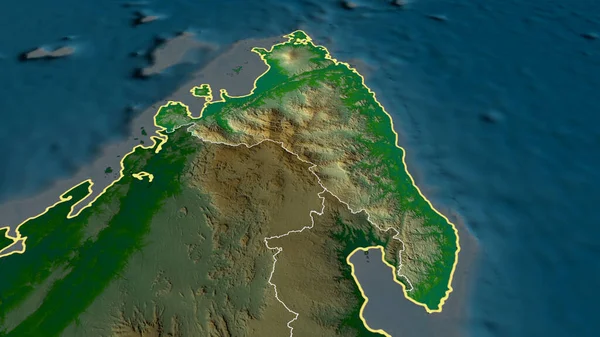 Antsiranana Autonome Provinz Madagaskar Vergrößert Und Hervorgehoben Die Wichtigsten Physikalischen — Stockfoto