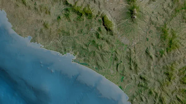Colima Estado México Imágenes Satélite Forma Delineada Contra Área País — Foto de Stock