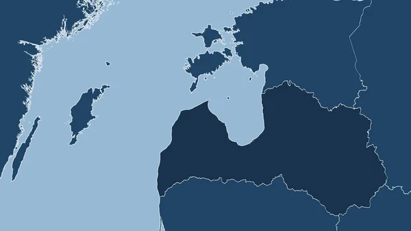 Латвия Крупный План Страны Очертаний Формы Маска Суши Океана — стоковое фото