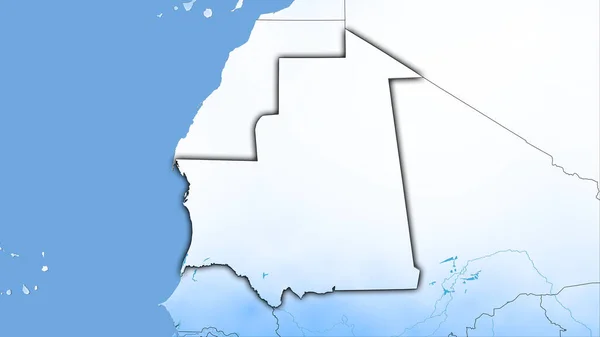 Mauritania Area Annual Precipitation Map Stereographic Projection Raw Composition Raster — Stock Photo, Image