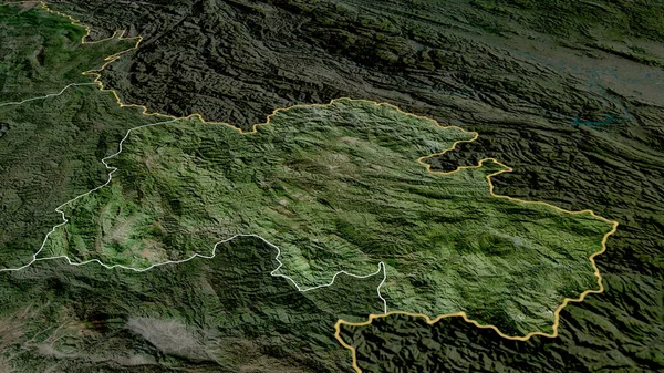 Houaphan Province Laos Zoomé Mis Évidence Imagerie Satellite Rendu — Photo