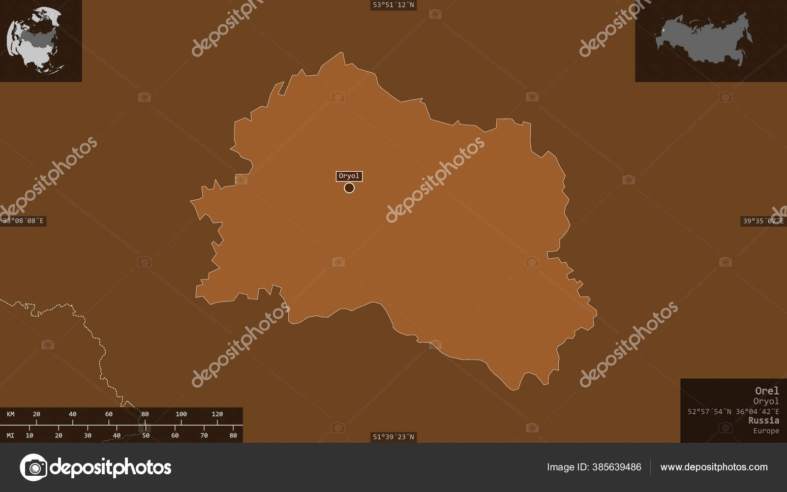 Orel Region Russia Patterned Solids Lakes Rivers Shape Presented Its Stock Photo Image By C Yarr65