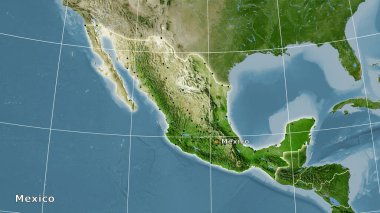 stereografik projeksiyondaki B uydusunun Meksika bölgesi - ana bileşimi