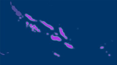 Solomon Adaları 'nın idari bölümler haritasında stereografik projeksiyon - ışık saçan ana hatlı raster tabakalarının ham bileşimi