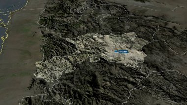 Dhamar - Yemen valiliği büyümüş ve sermaye ile vurgulanmış. Uydu görüntüleri. 3B görüntüleme