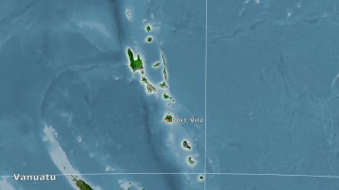Uydu C haritasında stereografik projeksiyondaki Vanuatu alanı - ana bileşim