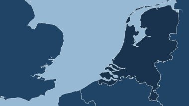 Hollanda 'da. Ülkenin yakın perspektifi, özet yok. Sadece şekiller - kara / okyanus maskesi