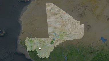 Mahallesinin doyumsuz haritasında sermaye noktasının yer aldığı vurgulanmış bölge. Uydu görüntüleri