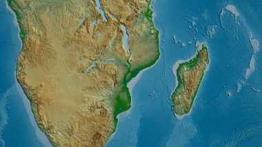 Mozambik yakınlaştı ve yakınlaştı. Ana fiziksel manzara özellikleri. 3B görüntüleme